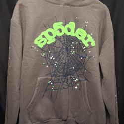 Brownish/ Gray Spider Web Hoodie -Size L -Streetwear -Brand New