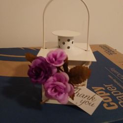 Mini White Lantern With Thank You Note/ Tea Lights Included 