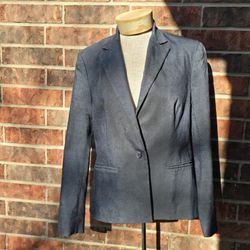 The Limited Blazer Womens Medium Blue Stretch Lined Work Jacket