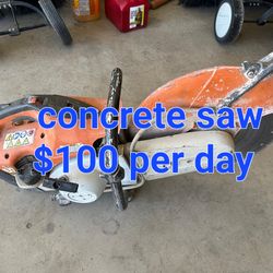 Concrete saw $100 per day
