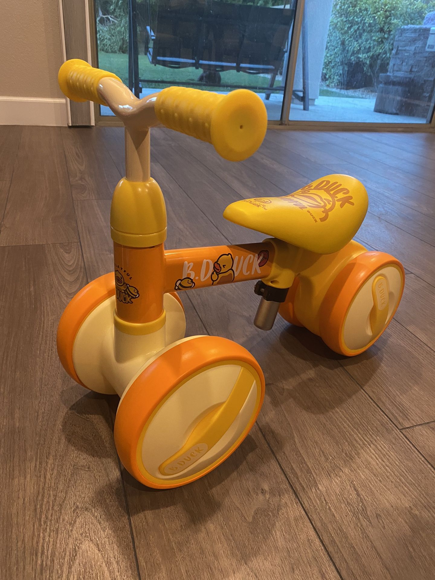 ABYE Baby Balance Bike for 1-3 Year Old Boys Girls, No Pedal Infant 4 Wheels Walker, Riding Toys Toddler Balance Bike with Adjustable Seat, Baby's Fir