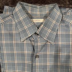 Ermenegildo Zegna Plaid Cotton Long Sleeve Button-Up Shirt XL