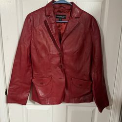Genuine Red Women’s Leather Jacket Size 12