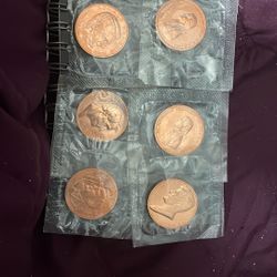 Collectible Of Six USA Presidential Metals 