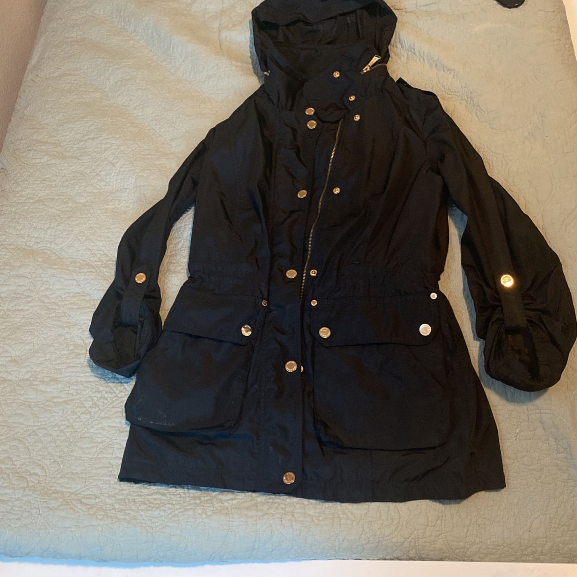 Michael Kors Black Rain Jacket XS 