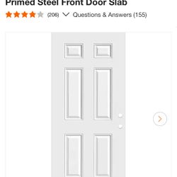 Masonite 30 in. x 80 in. Premium 6-Panel Primed Steel Front Door Slab Good Condition