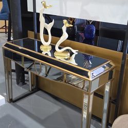 MIRROR CONSOLE TABLE GOLD 47”