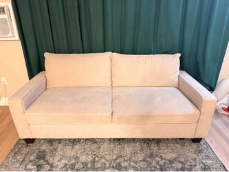Beige Fabric 80” Sofa