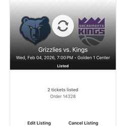Kings Vs Grizzlies 2/4 Tonight