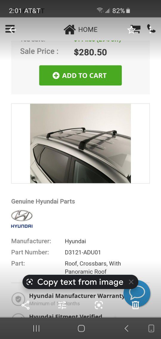 Hyundai Roof Crossbars