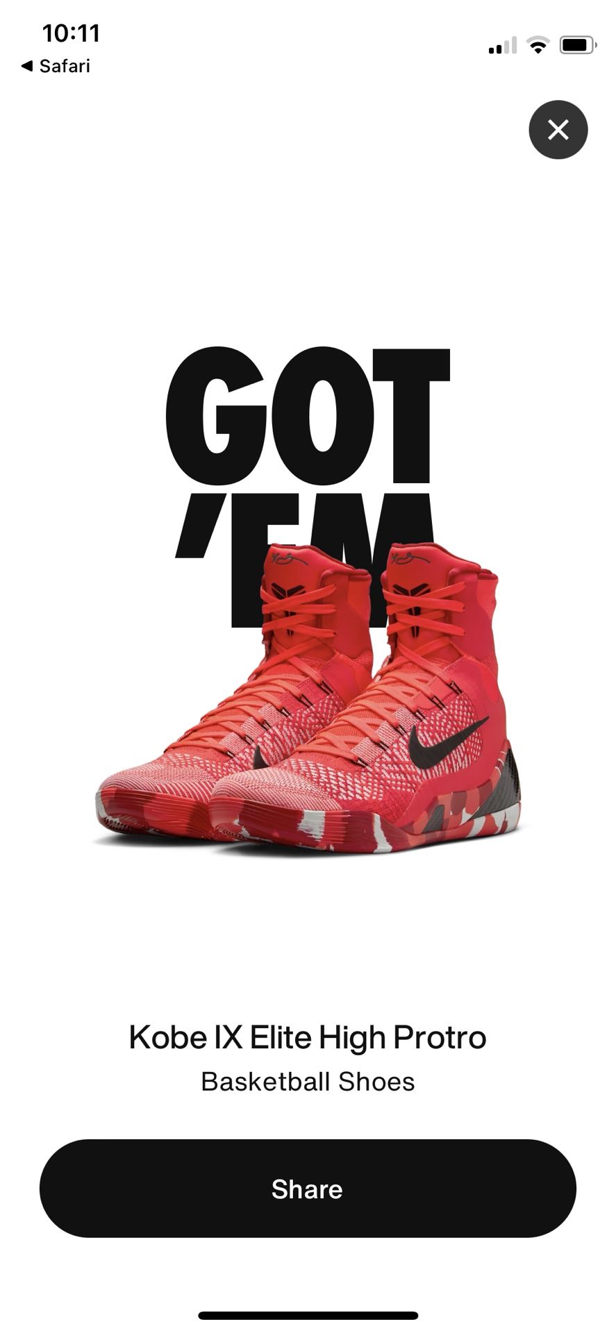 Kobe 9s Elite Protro