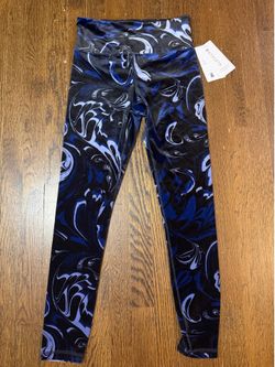 Athleta Elation Velvet Black and Blue Swirl High-Rise Jeggings Size Small