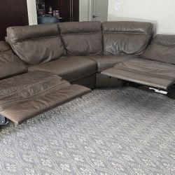 Leather Sectional Recliner Sofa
