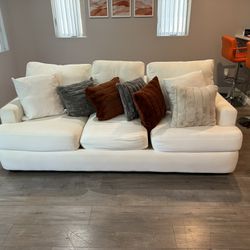 Upholstered Sofa With Matching Ottoman 