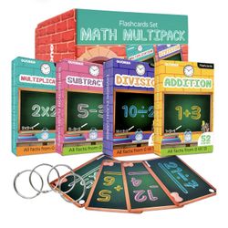 Math Flash Cards for Kids Ages 4-8 - Addition and Subtraction, Multiplication and Division Games for Kids 5-7 - 278 Double-Sided Flashcards for Studyi