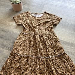 Girls leopard flowy dress