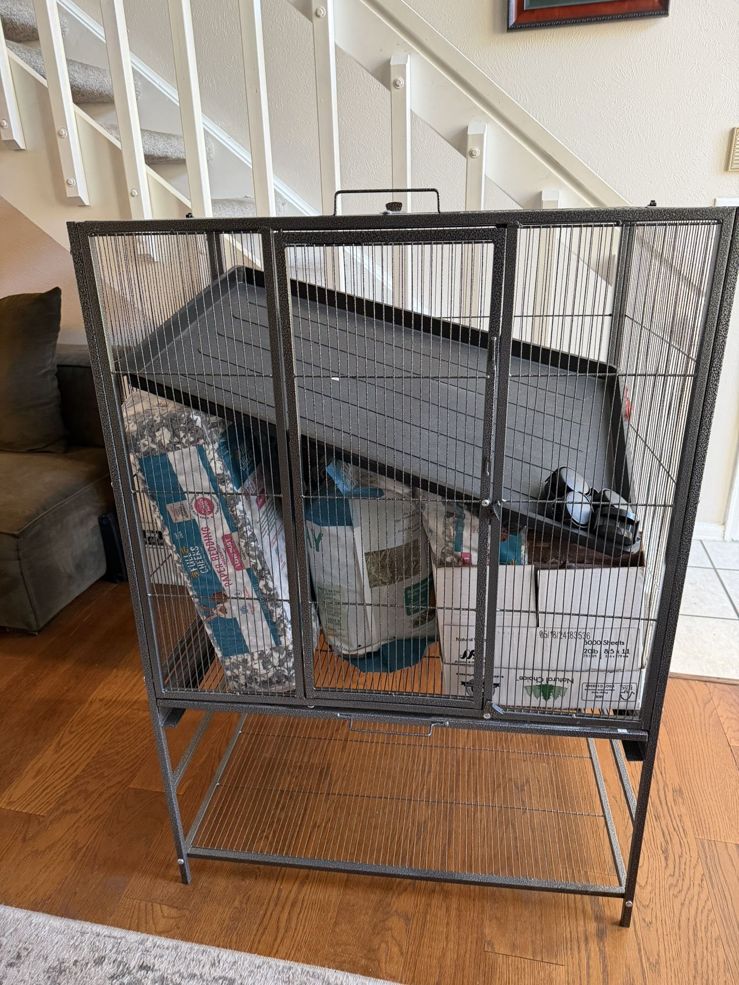 $145 Penthouse Cage Wheels Chinchilla Paper Bedding Food Hay Dust Bowl Wood Cabin House Toys Rodent Small Pet Hedgehog Iguana