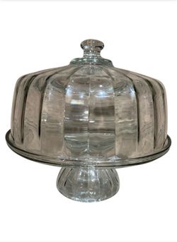Vintage glass cake stand