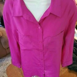 Woman's Target Purple Dress Button Shirt Medium Long Sleeve (Pre-Owned)