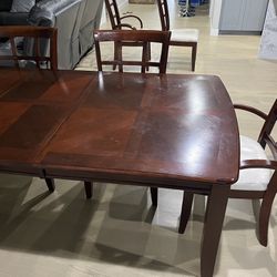 Wooden Dining Table Set with 6 Chairs