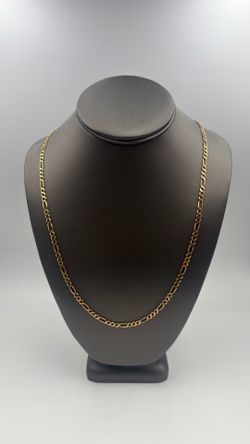14KT YELLOW GOLD 25” FIGARO LINK CHAIN 13.7GR