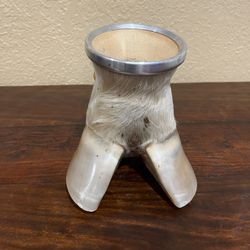 ARGENTINA (Argentinian Traditional) HAND MADE MATE Gourd Cow Hoof… 6” Height…$95