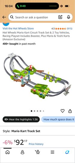 Hot Wheels Mario Kart Circuit Track Set + Cars