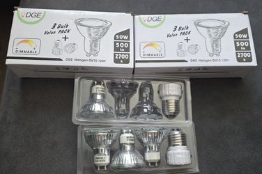 (4 Pack) DGE Halogen GU10 120V Light Bulbs