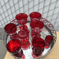 Red Vintage Glass.  