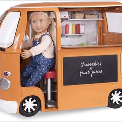 Food Truck Vehicle Orange for 18" Doll Plastic