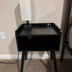 Mid-Century Modern Black Nightstand / Side Table - Like New!