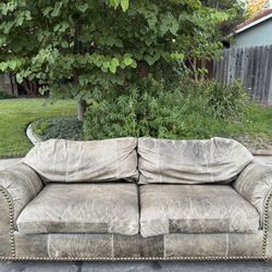 Beautiful Soft Glove Tanned Leather Couch Sofa