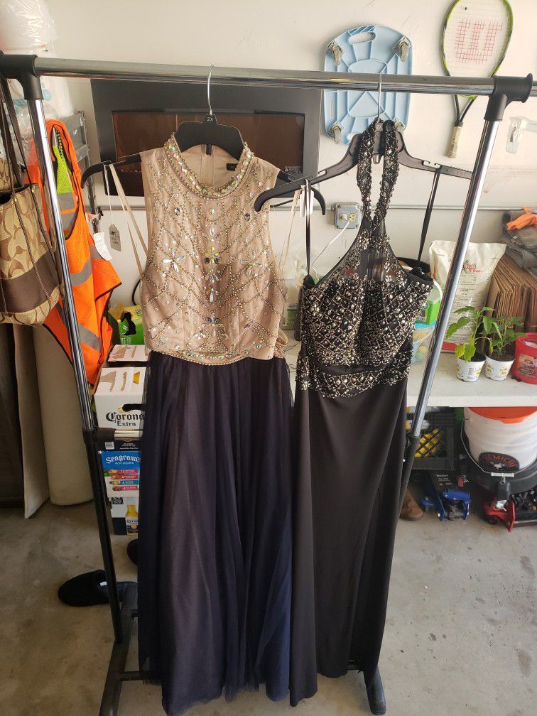 Prom Dress Left Is Size 7 2 Piece $140 Right Is Size M/L One Piece $160 Make offer