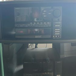 Music System With Stand and two Sony speakers