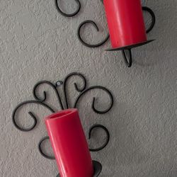 4 Battery Operated Candles & 4 Wall Sconces