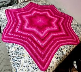 Handmade crochet star blanket
