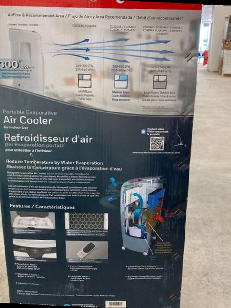 Honeywell portable AC CL25AE 780 58