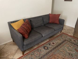 Midcentury sofa, West Elm couch