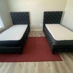 On Sale 💥 2 Twin Size Bedframe & Mattress ( Price 599$) 