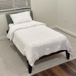 Twin XL Bed w/ Pillow Board Headboard 