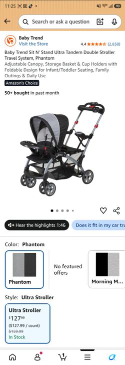 Baby Trend Sit and Stand Stroller $80
