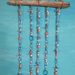 OOAK Beaded Suncatcher+Starfish Themed