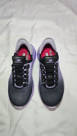 Safety Toe Textile Metallic SKECHERS Women - Work Shoes - Black/Purple - S: 6 US