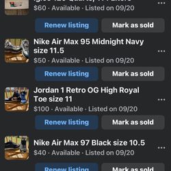 I'm selling Nike tennis shoes