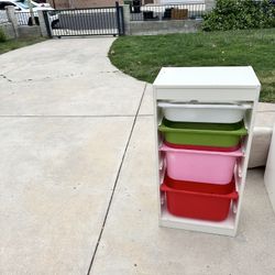 White furniture organizer for kids room