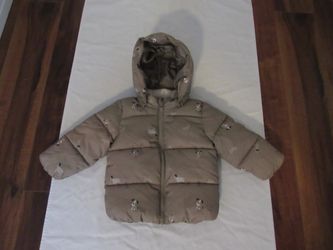 Boys 18 Months Brown Dog Print Winter Jacket, H & M