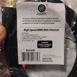 6 Foot Gold Plated Hdmi High Speed With Ethernet