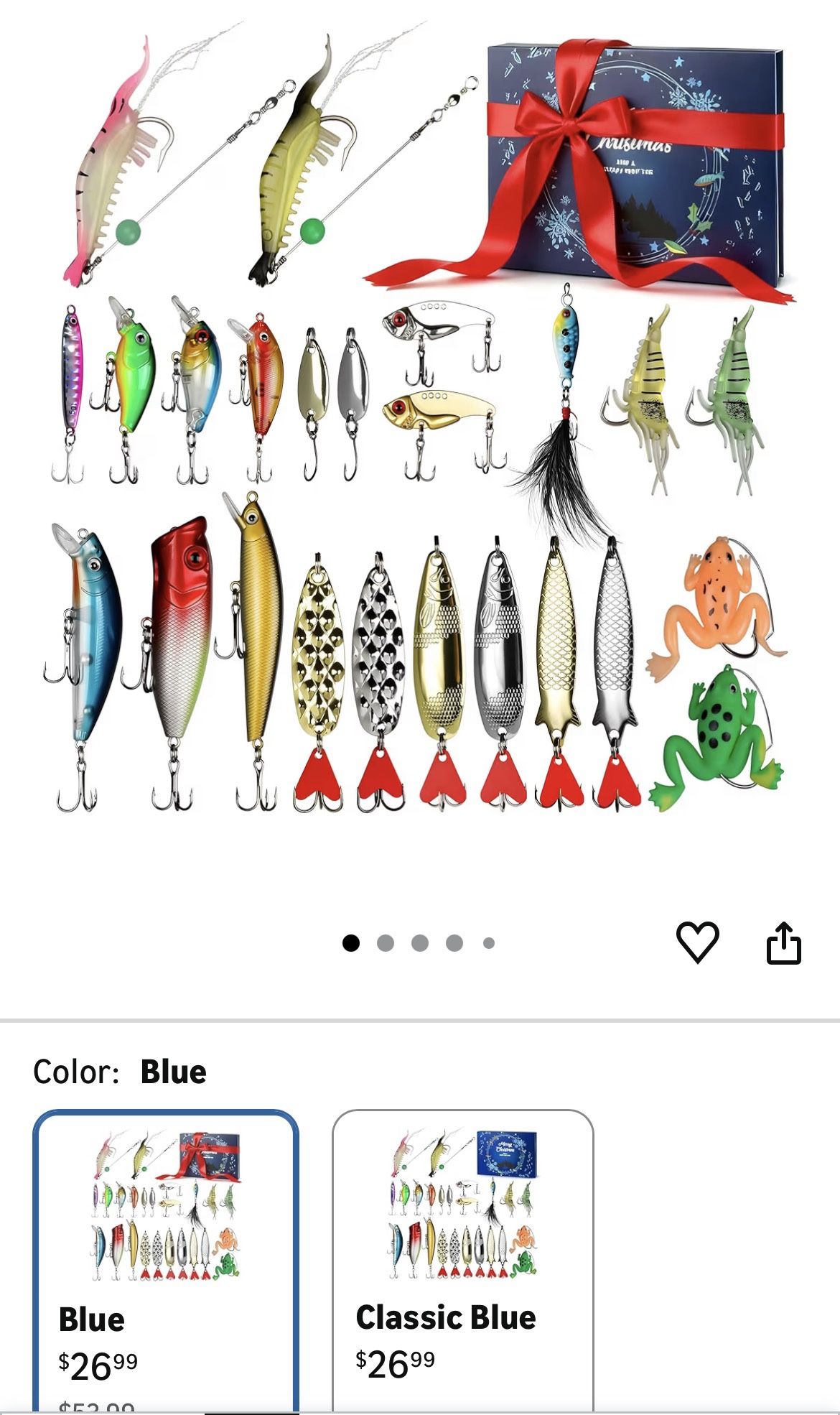 π In π¦ Fishing Advent,24Day Christmas Countdown Fishing Lures Kit,Christmas Gifts for Fisher(Blue)
