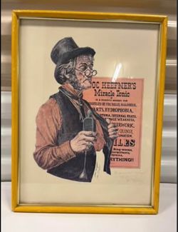 VTG DOC KEEFNER'S Miracle Tonic Ad Advertising Poster Print Joan Wright Print Signed
