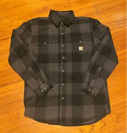 Carhartt Black/Gray Flannel Shirt Size Medium Loose Fit